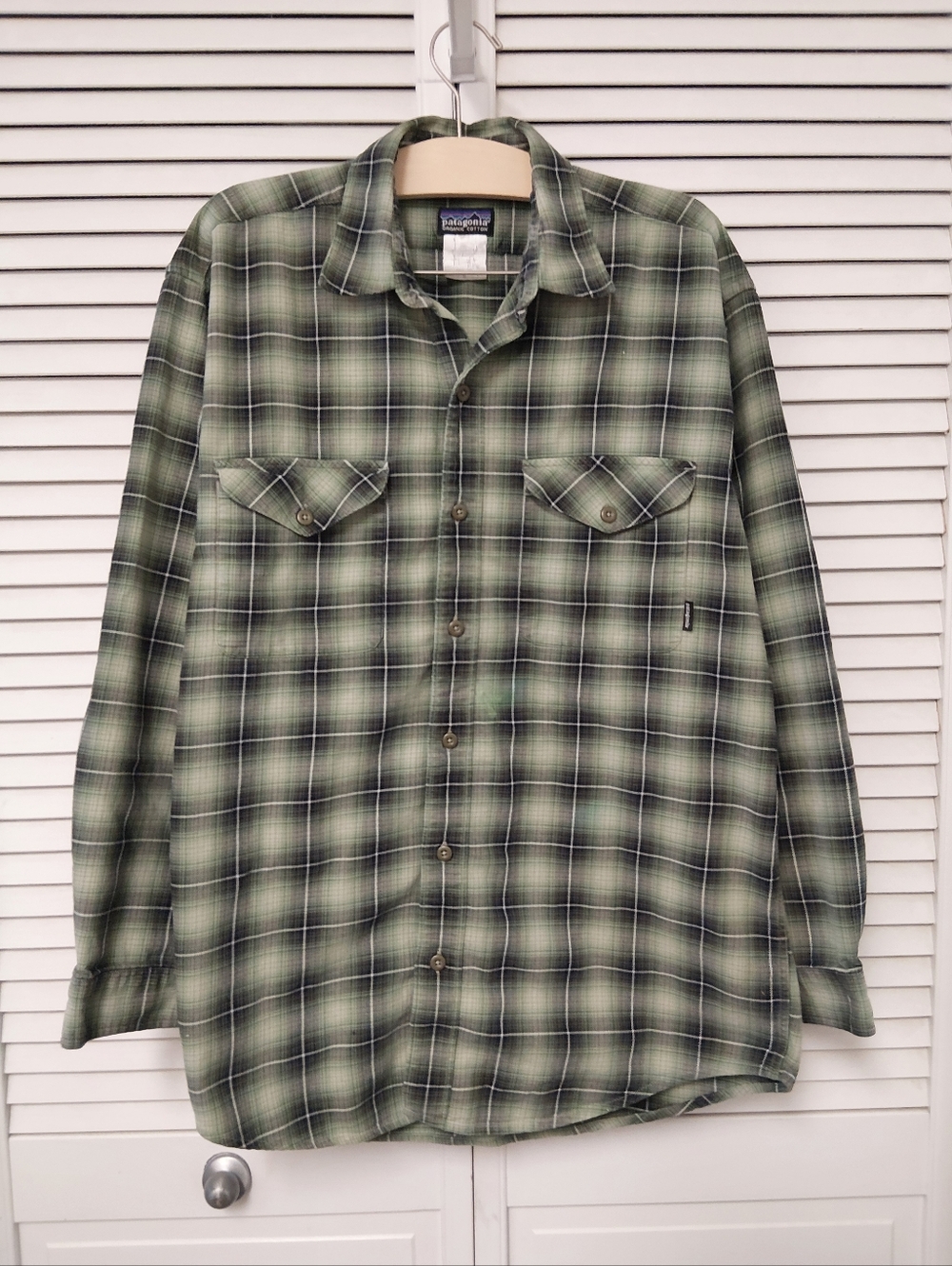 Patagonia Olive and Black Plaid Long-Sleeve Button-Down Shirt